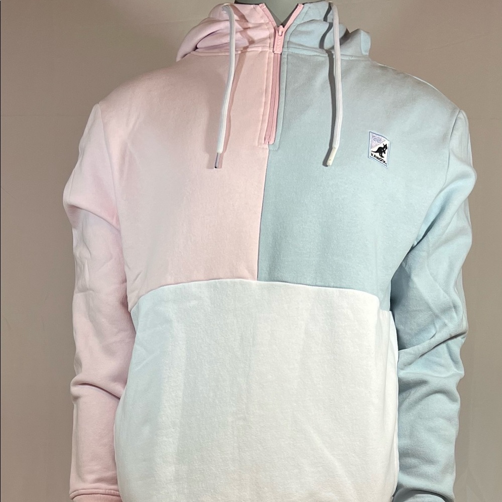Kangol 1/4 Zip Pullover Hoodie Sweater size Large